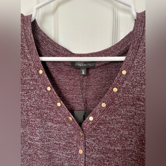 NWT Dynamite Long Sleeve Bodycon Tunique with Snaps - Picture 2 of 6